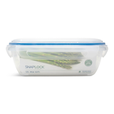 Snaplock Clear Rectangular Clear Food Storage Container with Leakproof Lid, Nestable, 1.3-L Front_Flat