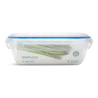 Snaplock Clear Rectangular Clear Food Storage Container with Leakproof Lid, Nestable, 1.3-L Front_Flat
