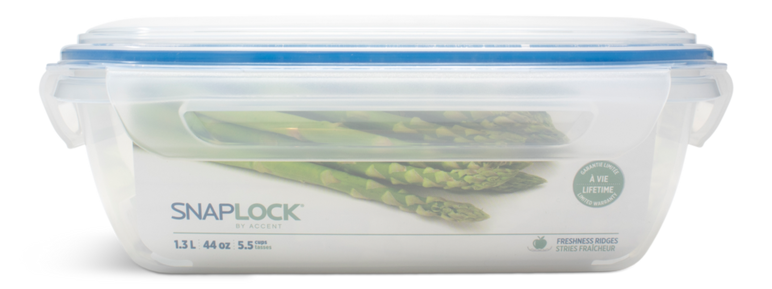 Snaplock Clear Rectangular Clear Food Storage Container, Nestable, 1.3