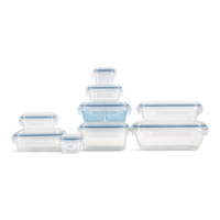 Snaplock Food Storage Container Set with Airtight & Leakproof Seal, Nestable, 9 Count Front_Flat