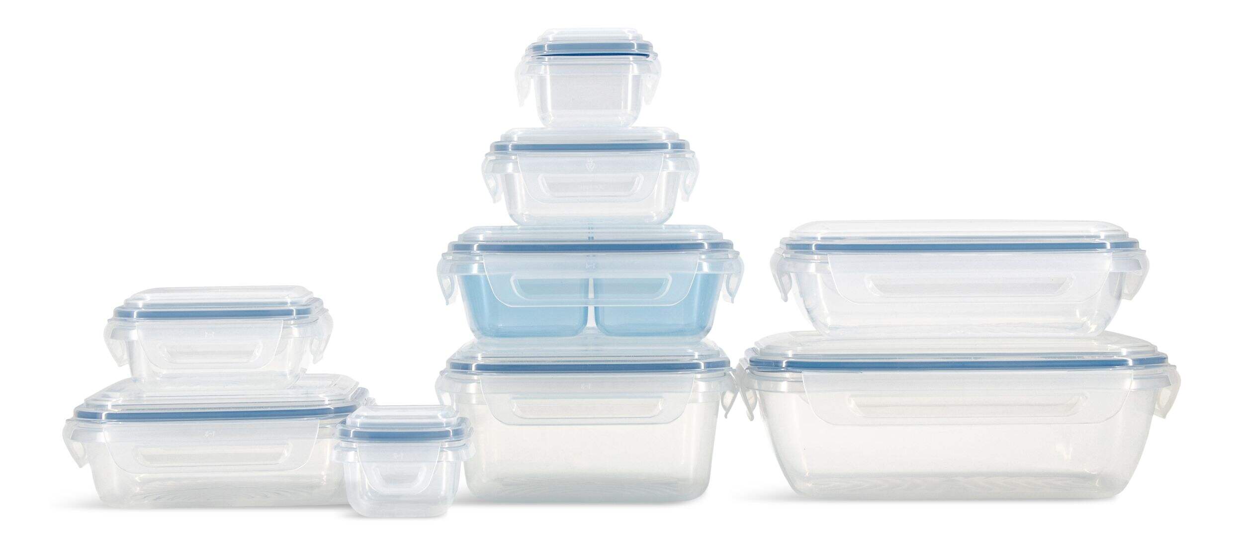 Snaplock Food Storage Container Set with Airtight & Leakproof Seal, Nestable, 9 Count Front_Flat