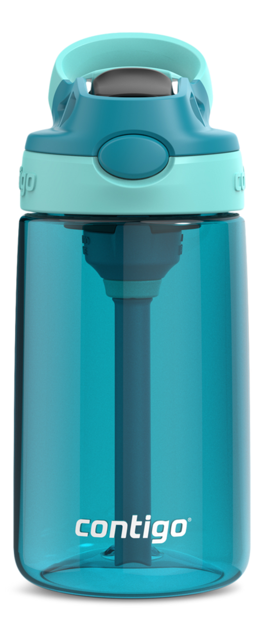 Contigo Kids Aubrey Water Bottle 20 Oz Blue BPA FREE Easy Clean Push Button  Open