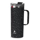 Manna Tahoe Insulated Stainless Steel Mug with Leakproof Lid, Speckled Black, 591-mL Front_Three_Fourths_Angled_Left