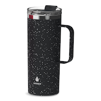 Manna Tahoe Insulated Stainless Steel Mug with Leakproof Lid, Speckled Black, 591-mL