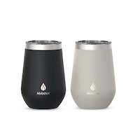 Manna Insulated Stainless Steel Tumbler with Lid, 12-oz, 2-pk Front_Flat