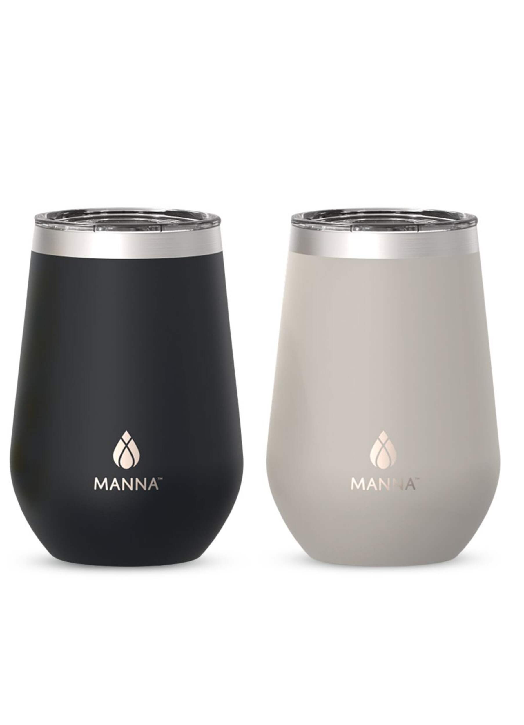 Manna Insulated Stainless Steel Tumbler with Lid, 12-oz, 2-pk Front_Flat