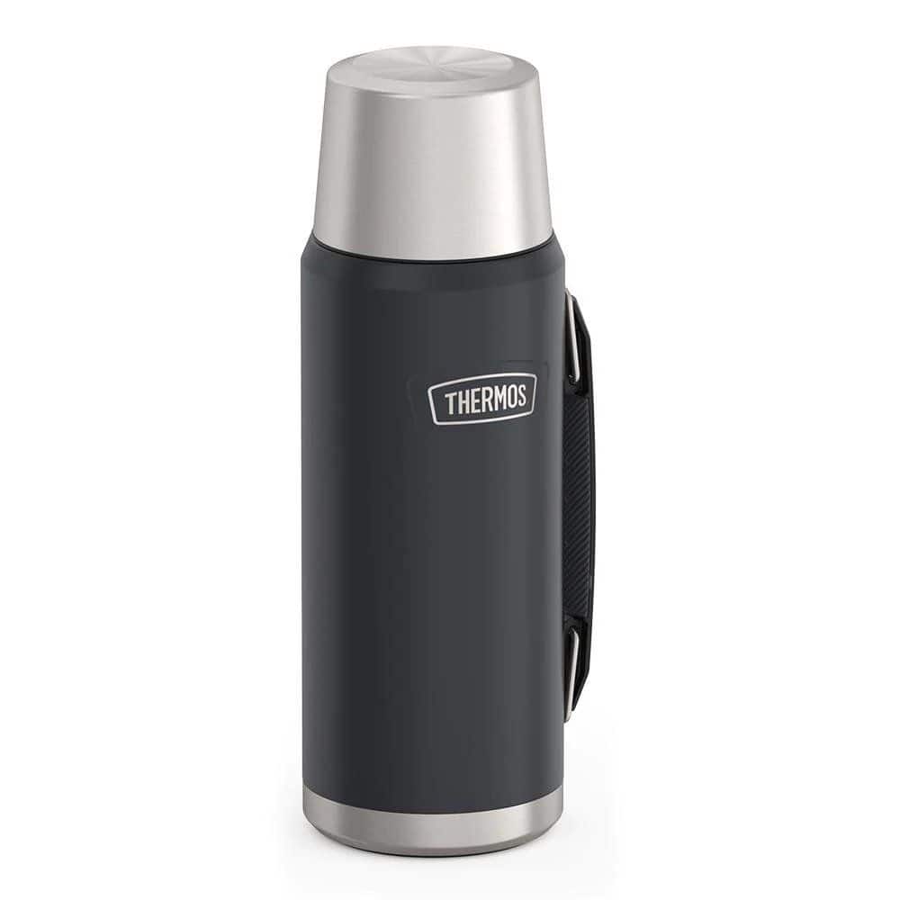 Thermos Vacuum Insulated Stainless Steel Portable Travel Beverage Bottle  for Hot/Cold Beverages, Black, 1.2-L