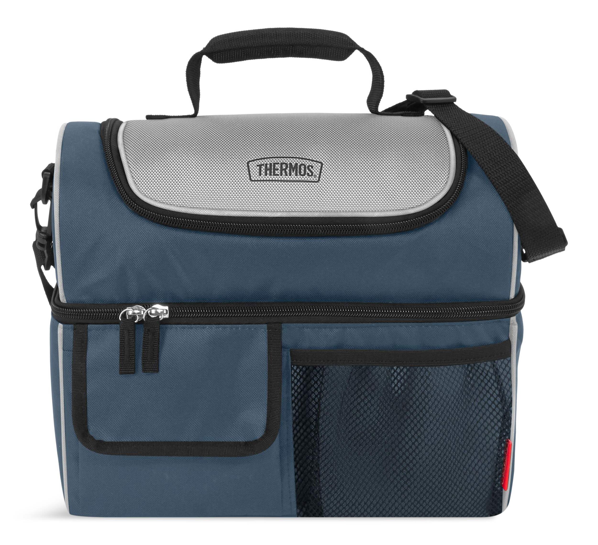 Thermos Lunch Lugger® Beverage & Snack Soft Cooler with Shoulder Strap, Blue Front_Flat