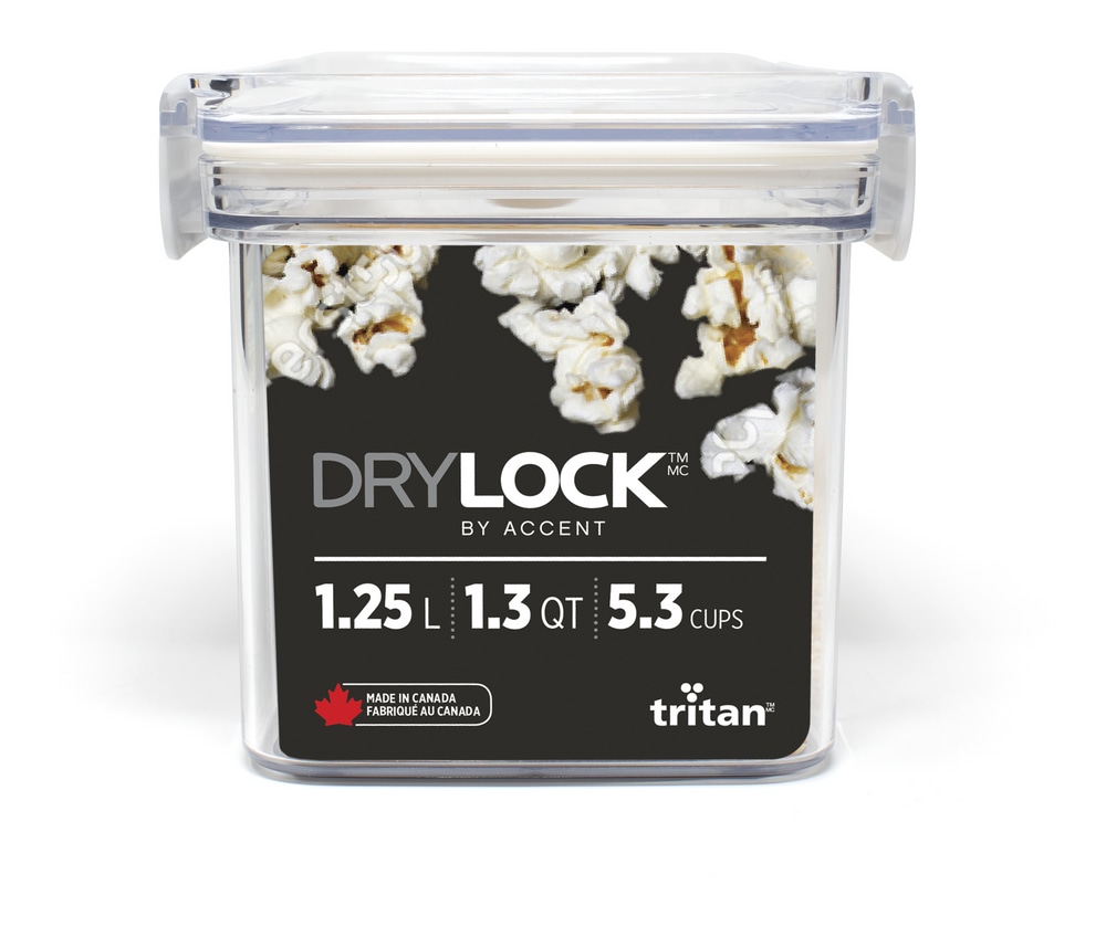 DryLock Tritan Pantry Plastic Food Storage Container with Airtight Seal, 1.25L Canadian Tire
