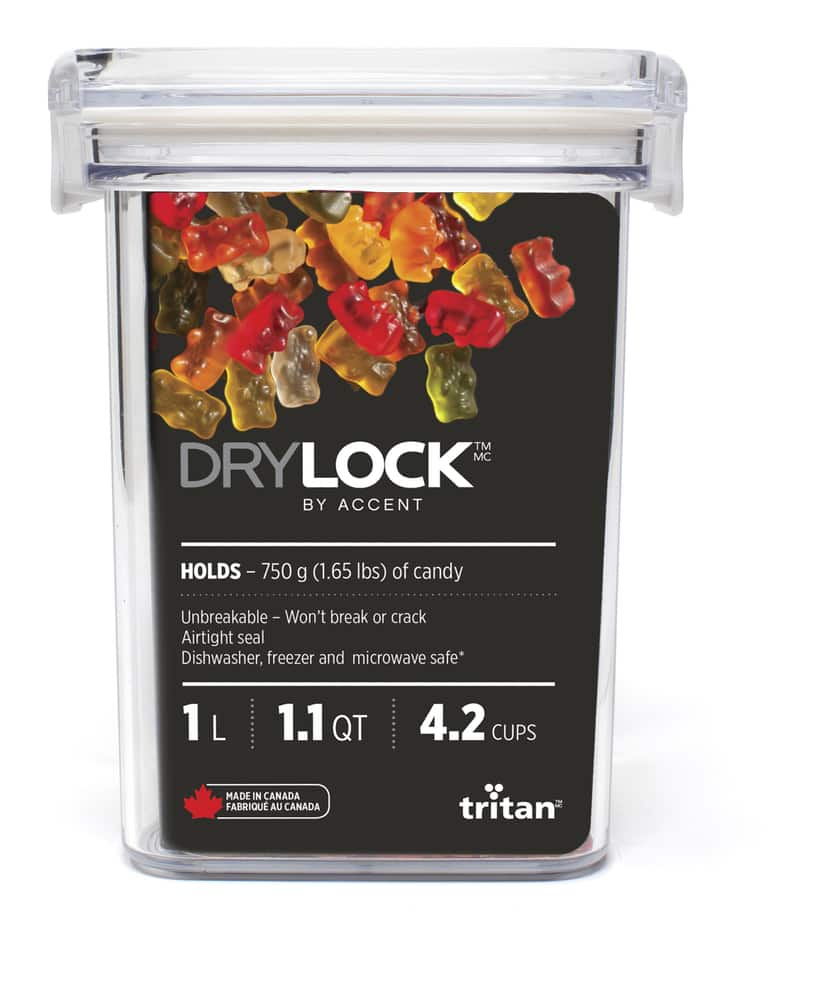 DryLock Tritan Pantry Plastic Food Storage Container with Airtight Seal, 1L Canadian Tire