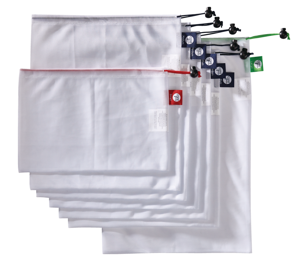 Core Home Reusable Polyester Produce Food Storage Bags, 9pk Canadian