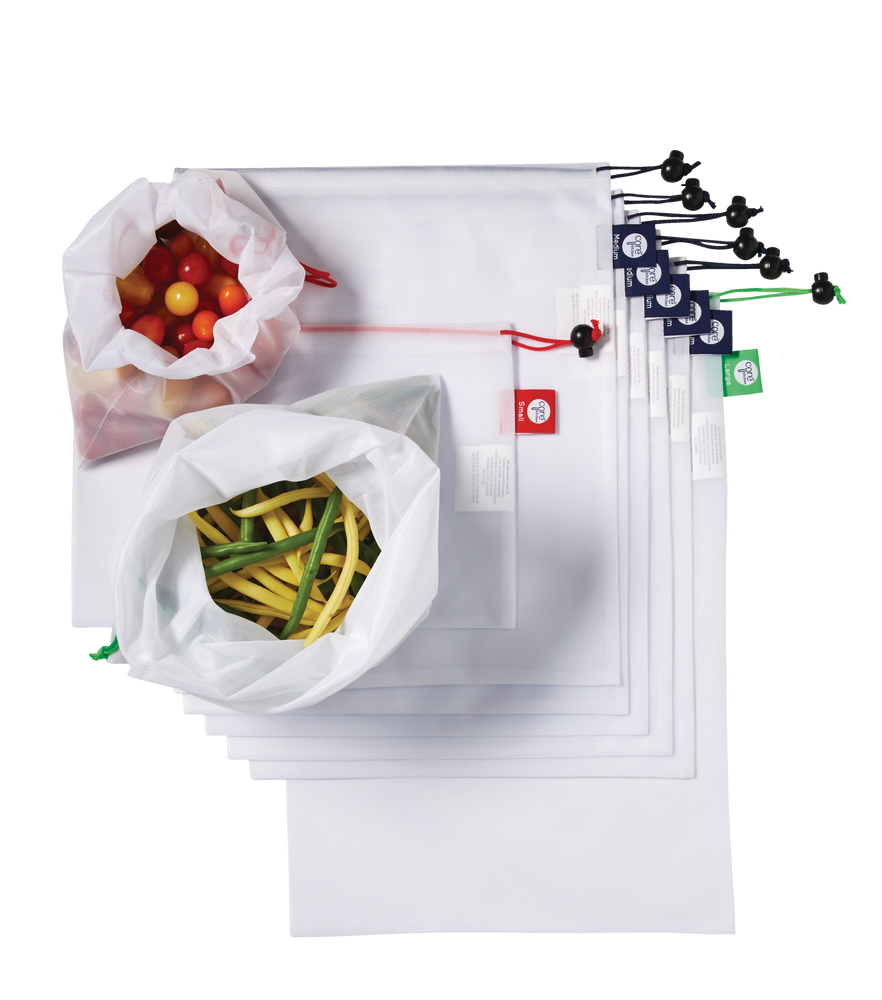 Core Home Reusable Polyester Produce Food Storage Bags, 9pk Canadian