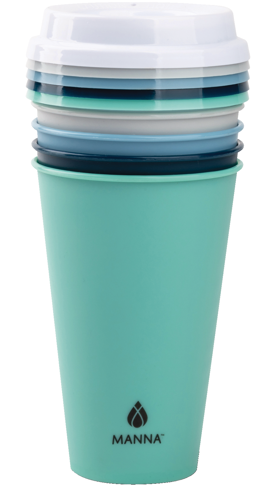 Manna Reusable Plastic Coffee Cups with Lids, 473mL, 5pk Canadian Tire