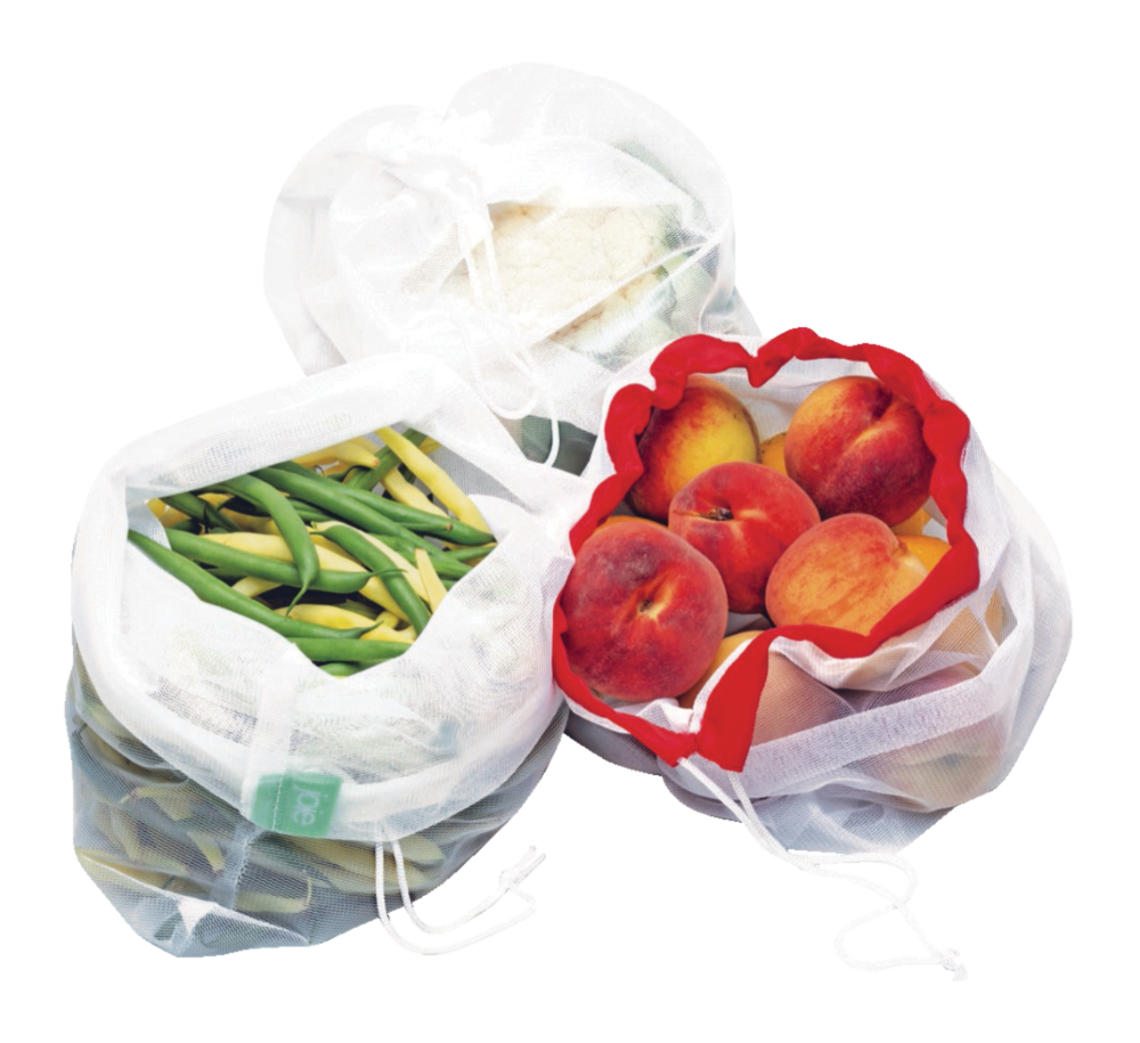 6 Pc Reusable Produce Bags, Cotton Mesh Vegetable Bag Eco Friendly
