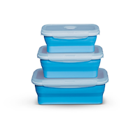 MASTER Chef Collapsible Silicone Food Storage Container Set with Lids, Non-stick, 3 Count Front_Flat
