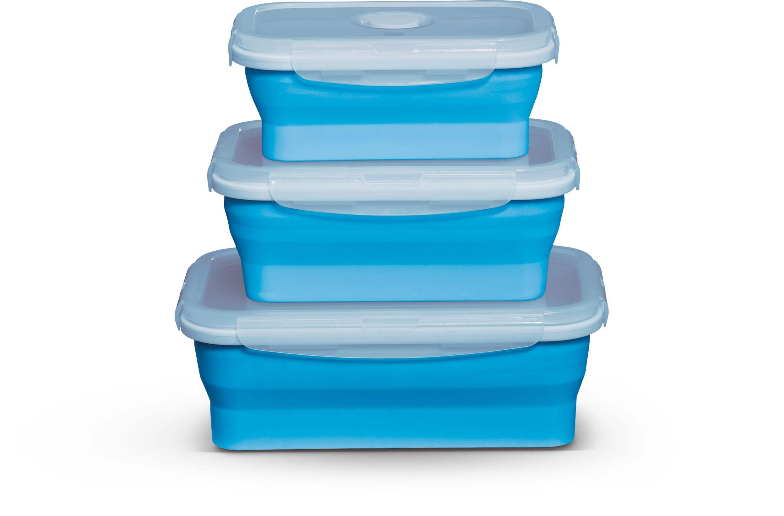 MASTER Chef Collapsible Silicone Food Storage Container Set with Lids, Non-stick, 3 Count Front_Flat