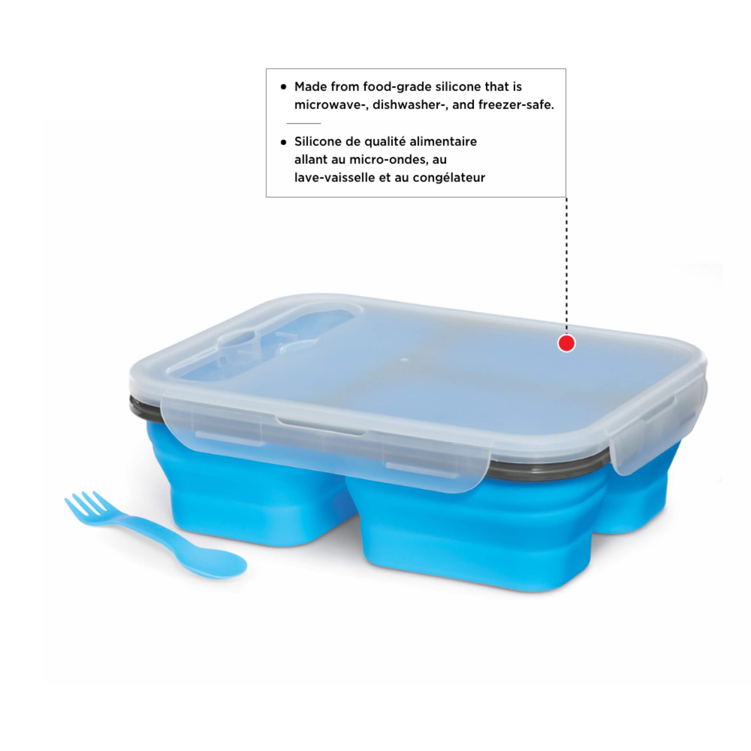 MASTER Chef Silicone Collapsible Bento Lunch Box NonStick, 1.10L