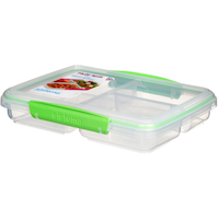 Sistema Multi Split Meal and Food Container with Dividers and Clips, 820 ml (27.7 oz) Front_Angled_Left