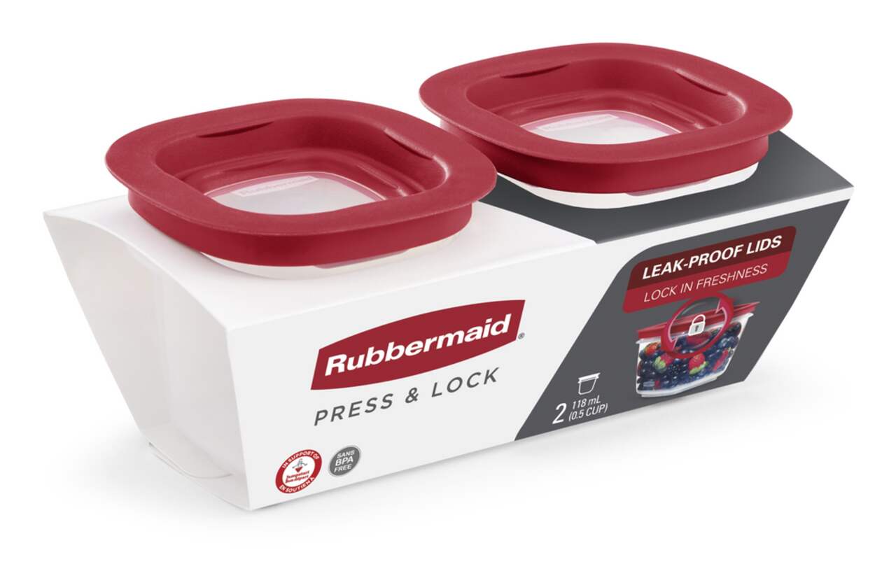 Rubbermaid Easy Find Lids Food Storage Containers, 0.5 Cup, Racer Red,  2-Piece Set