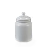 For Living White Ceramic Canister, 18-oz