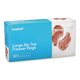 Simplicité Zip-Top Plastic Freezer Storage Bags, Large, 80-pk Front_Three_Fourths_Angled_Right