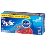 Sacs de congélation en plastique Ziploc, grand, mégapaquet, 760 mL, paq. 60 Front_Three_Fourths_Angled_Left