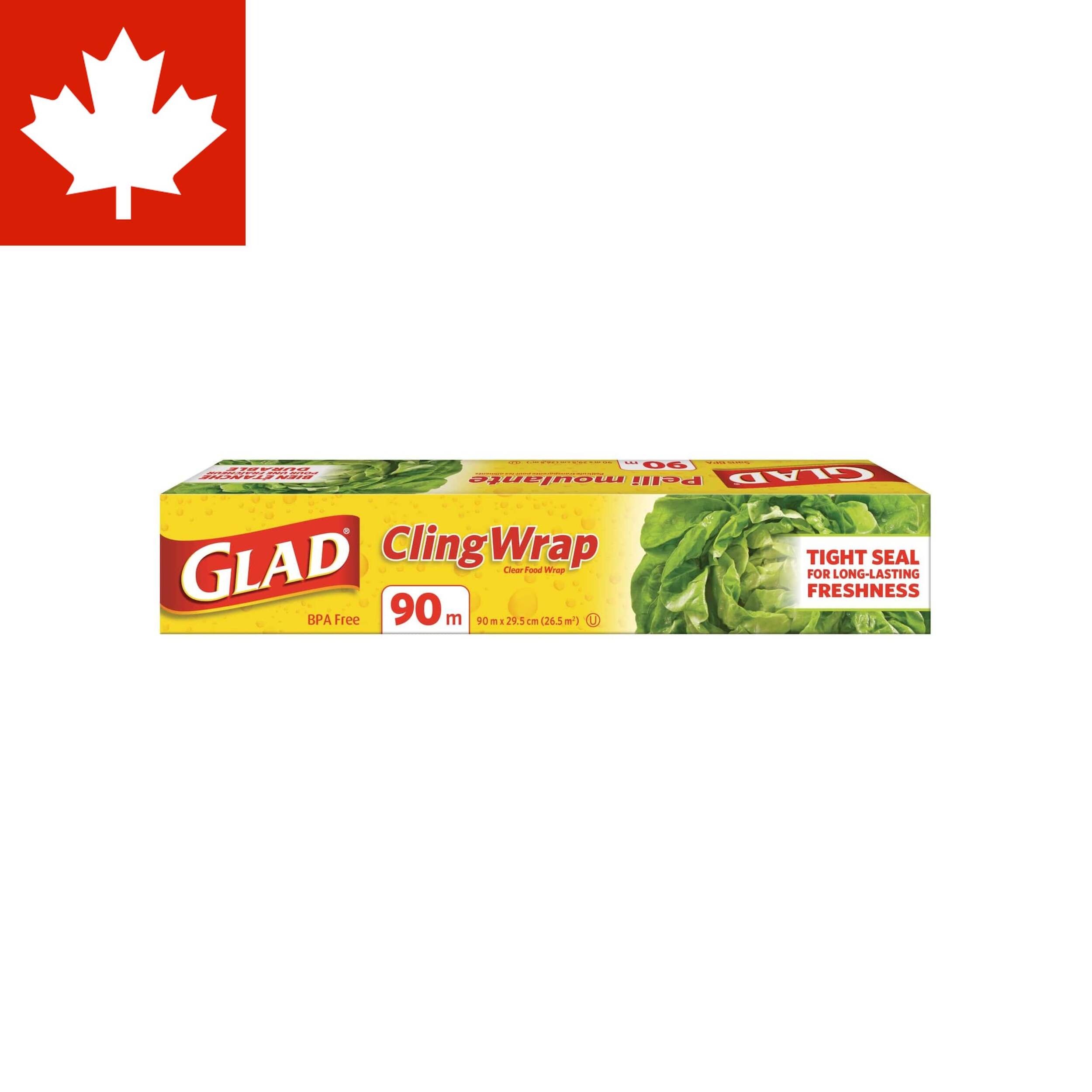 Glad Cling Wrap Food Plastic Wrap, 295-ft Front_Elevated