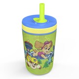 Zak Designs Paw Patrol Kelso Straw Water Bottle for Kids, 15-oz Front_Three_Fourths_Angled_Left