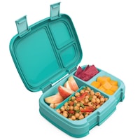 Bentgo Fresh Lunch Box Container with Compartment Tray and Removable Divider, Aqua Front_Angled_Left