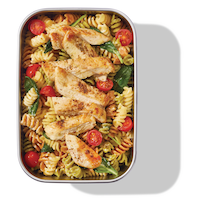 Vida by PADERNO 1-Compartment Stainless Steel Bento Lunch Box Food Storage Container with Leakproof Lid, Blue, 1.3-L Overhead_Flat