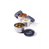 Vida by PADERNO Leakproof Stainless Steel Mini Food Storage Pots and Lids, 3 Count Composite_or_Mixed