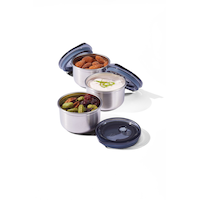 Vida by PADERNO Leakproof Stainless Steel Mini Food Storage Pots and Lids, 3 Count Composite_or_Mixed