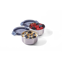Vida by PADERNO Leakproof Stainless Steel Food Storage Snack Pots with Lids, 2 Count Composite_or_Mixed