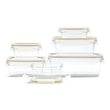 Clearlock Clear Clip Lid Food Storage Container Set with Tritan™ Base, Nestable, 6 Count Front_Flat