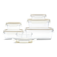 Clearlock Clear Clip Lid Food Storage Container Set with Tritan™ Base, Nestable, 6 Count