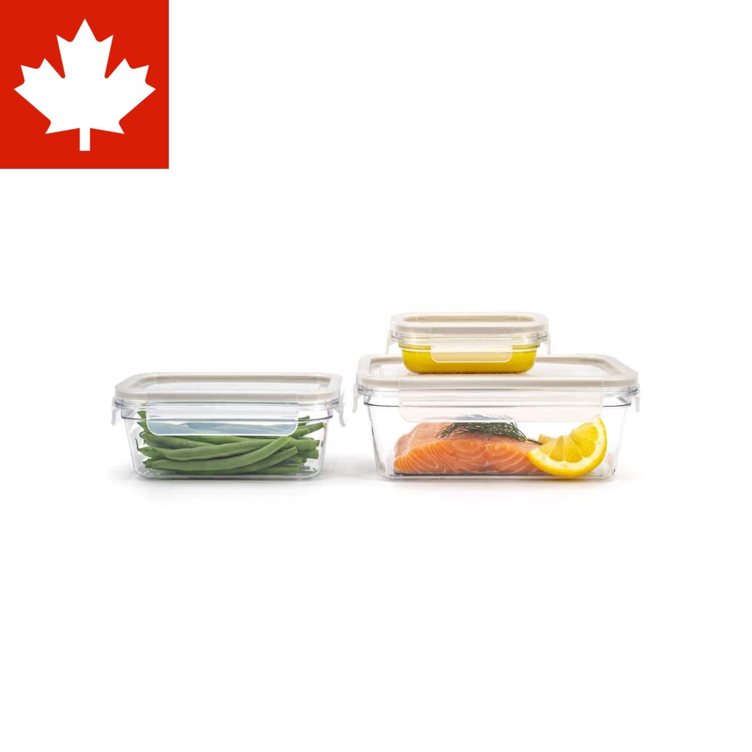 Clearlock Clear Food Storage Container Set with Tritan™ Base and Lids, Nestable, 3 Count Front_Elevated