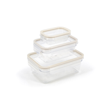 Clearlock Clear Food Storage Container Set with Tritan™ Base and Lids, Nestable, 3 Count Front_Angled_Right