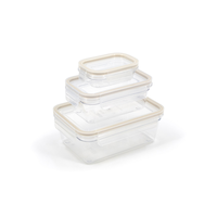 Clearlock Clear Food Storage Container Set with Tritan™ Base and Lids, Nestable, 3 Count Front_Angled_Right