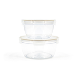 Clearlock Round Food Storage Container and Lid Set with Tritan™ Base, Nestable, 4 Count Front_Flat