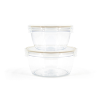Clearlock Round Food Storage Container and Lid Set with Tritan™ Base, Nestable, 4 Count Front_Flat