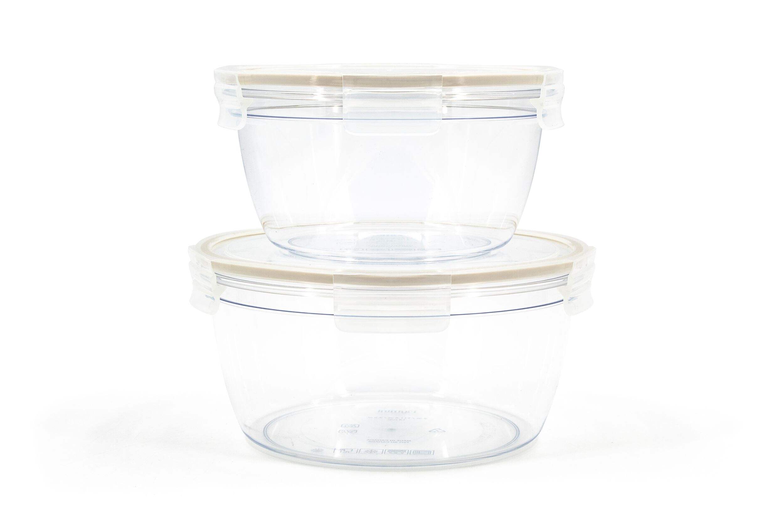 Clearlock Round Food Storage Container and Lid Set with Tritan™ Base, Nestable, 4 Count Front_Flat