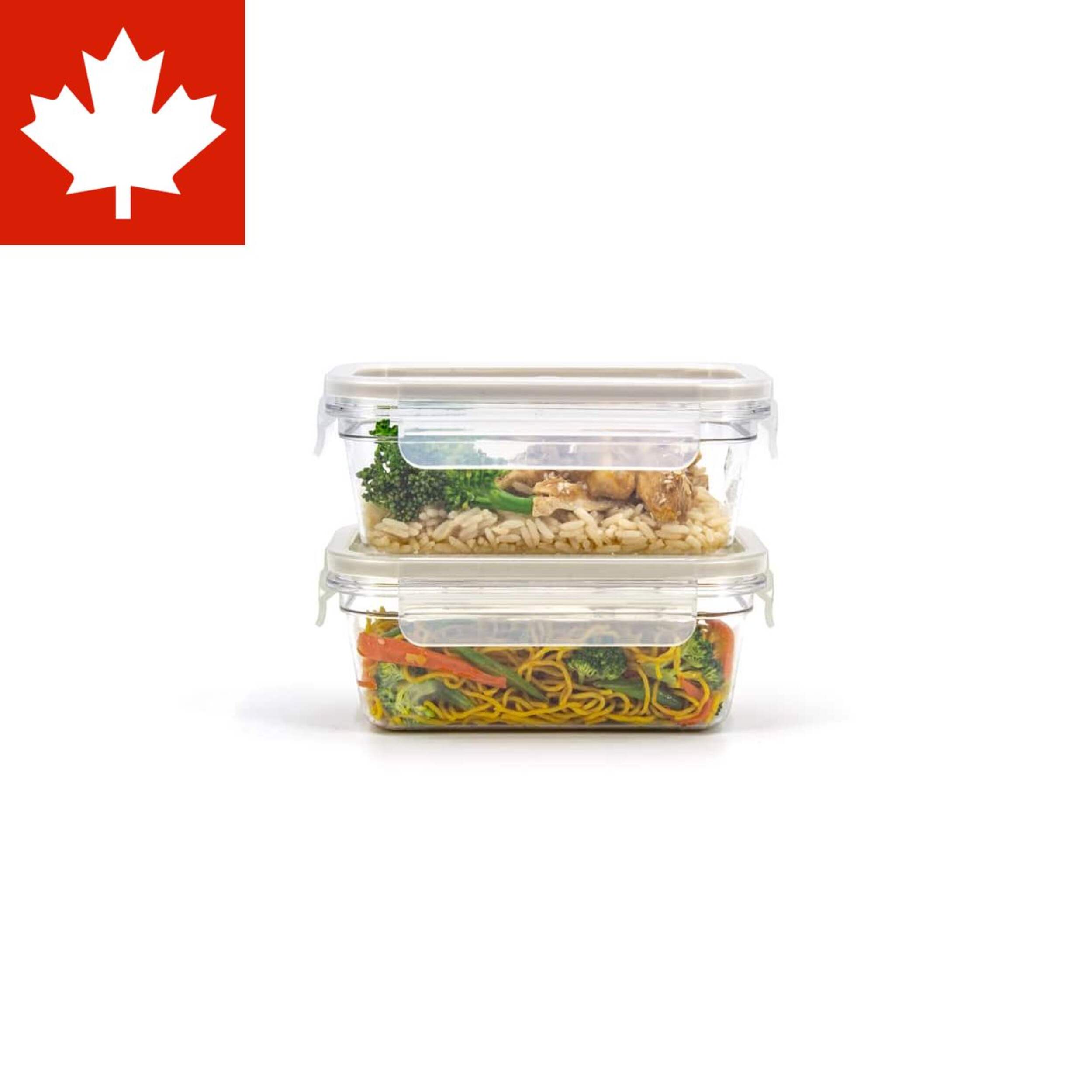 Clearlock Rectangular Food Storage Container Set with Tritan™ Base and Lids, Nestable, 2 Count Front_Elevated