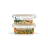 Clearlock Rectangular Food Storage Container Set with Tritan™ Base and Lids, Nestable, 2 Count Front_Elevated