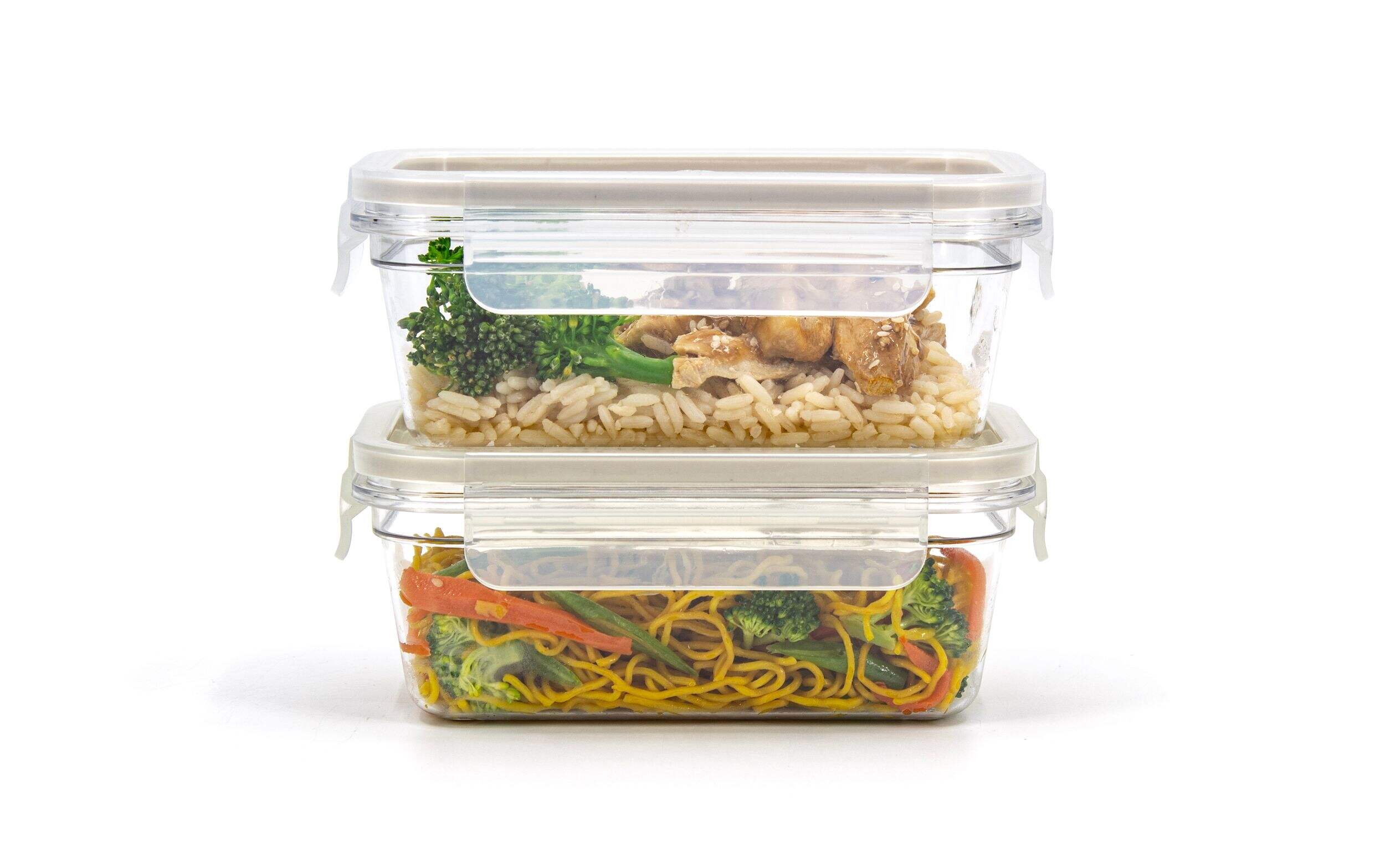 Clearlock Rectangular Food Storage Container Set with Tritan™ Base and Lids, Nestable, 2 Count Front_Elevated