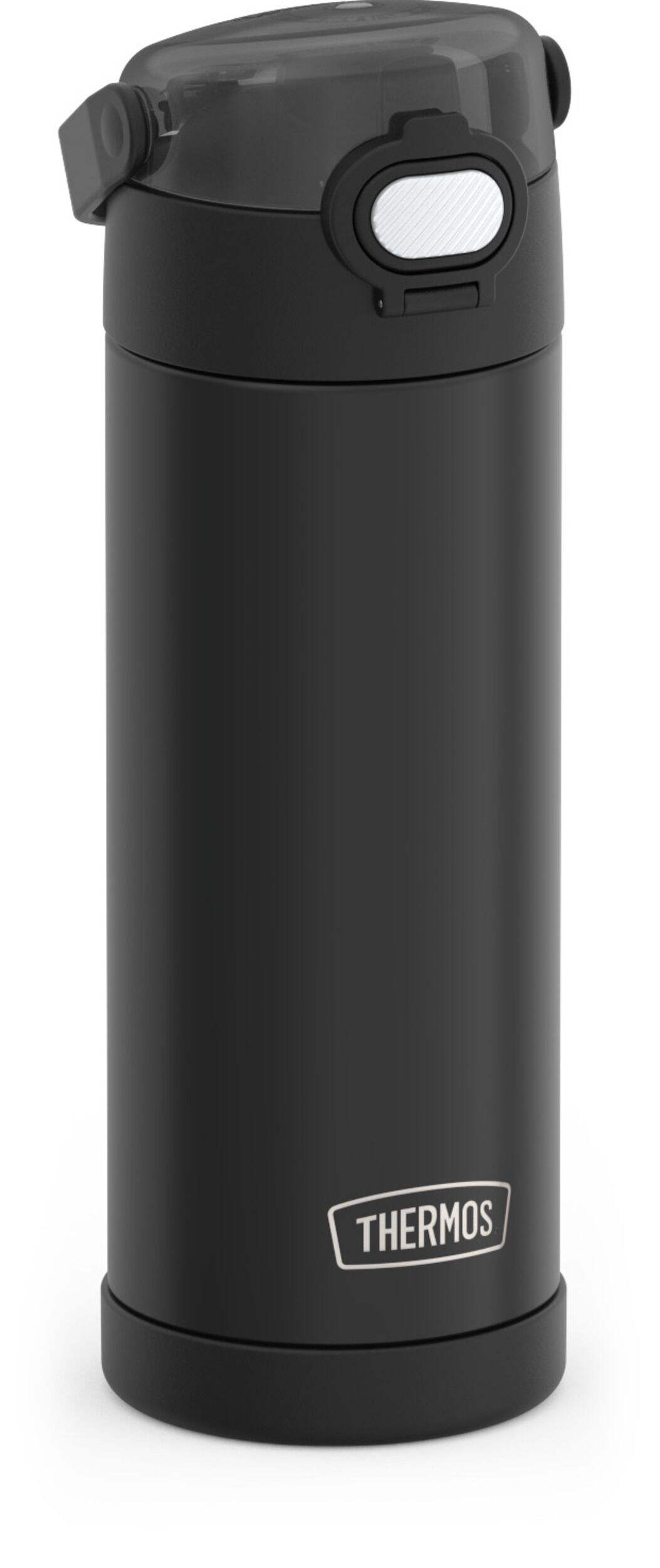 Thermos Stainless Steel Insulated Hydration Bottle with Locking Lid, Black, 16-oz Front_Three_Fourths_Angled_Right