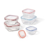 LockNLock by Starfrit Easy Match Leakproof Glass Clip Food Storage Container Set with Airtight Clip Lid, 12-pc Composite_or_Mixed