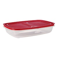 Rubbermaid Easy Store Rectangular Plastic Food Storage Container Set with SecureGrip, Stackable, 28-pc Front_Angled_Right