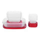 Rubbermaid Easy Store Rectangular Plastic Food Storage Container Set, Microwave and Freezer Safe, 18-pc Front_Elevated