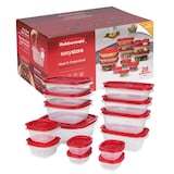 Rubbermaid Easy Store Rectangular Plastic Food Storage Container Set, Microwave and Freezer Safe, 28-pc Composite_or_Mixed