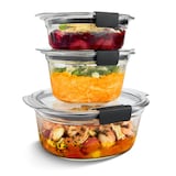 Rubbermaid Brilliance Stainshield Glass Round Food Storage Container Set, 6-pc Front_Elevated